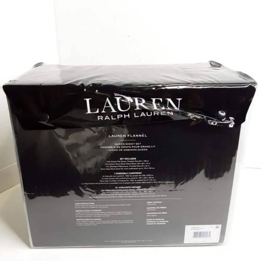 Ralph Lauren - Lauren Flannel Queen Sheet Set (4pcs)